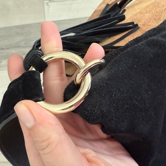 Jimmy Choo Cinch Bucket Bag in Black Suede - Picture 9 of 12